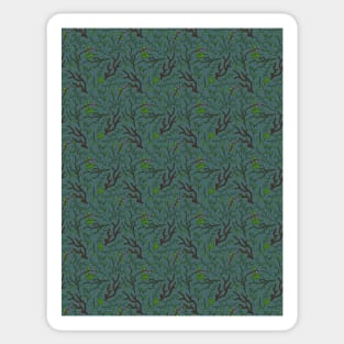 Deep dark forest. Saturated dark pattern. Sticker